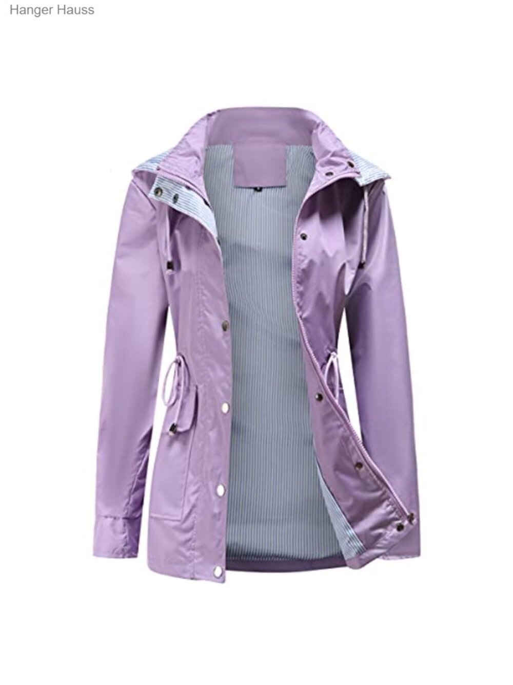 Waterproof Hooded Rain Jacket Windbreaker Lightweight Lined Women's Coat